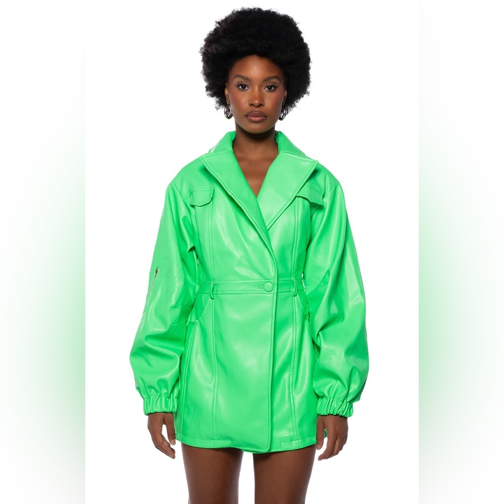 SHE'S SOPHISTICATED PU BLAZER DRESS